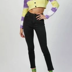 Msgm Tie-Dye Cropped Cardigan in Lilac - women