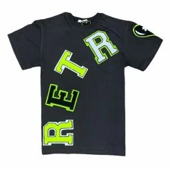 Retro Label Men'S 6S Electric Retro Short Sleeve T Shirt in Black/Neon Green
