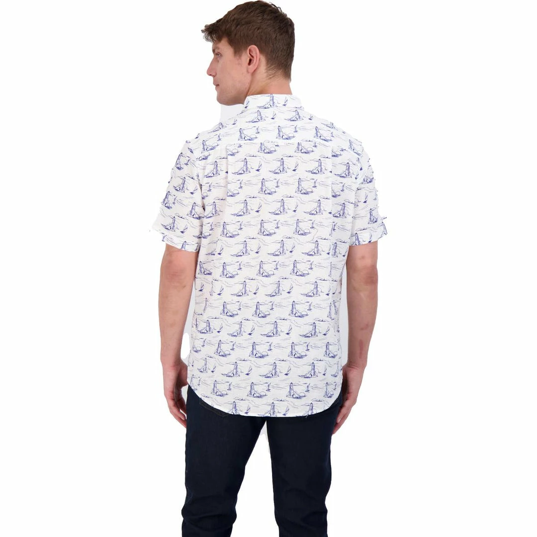 Club Room Mens Linen Blend Printed Button-Down Shirt 5 Club Room Mens Linen Blend Printed Button-Down Shirt - Image 3