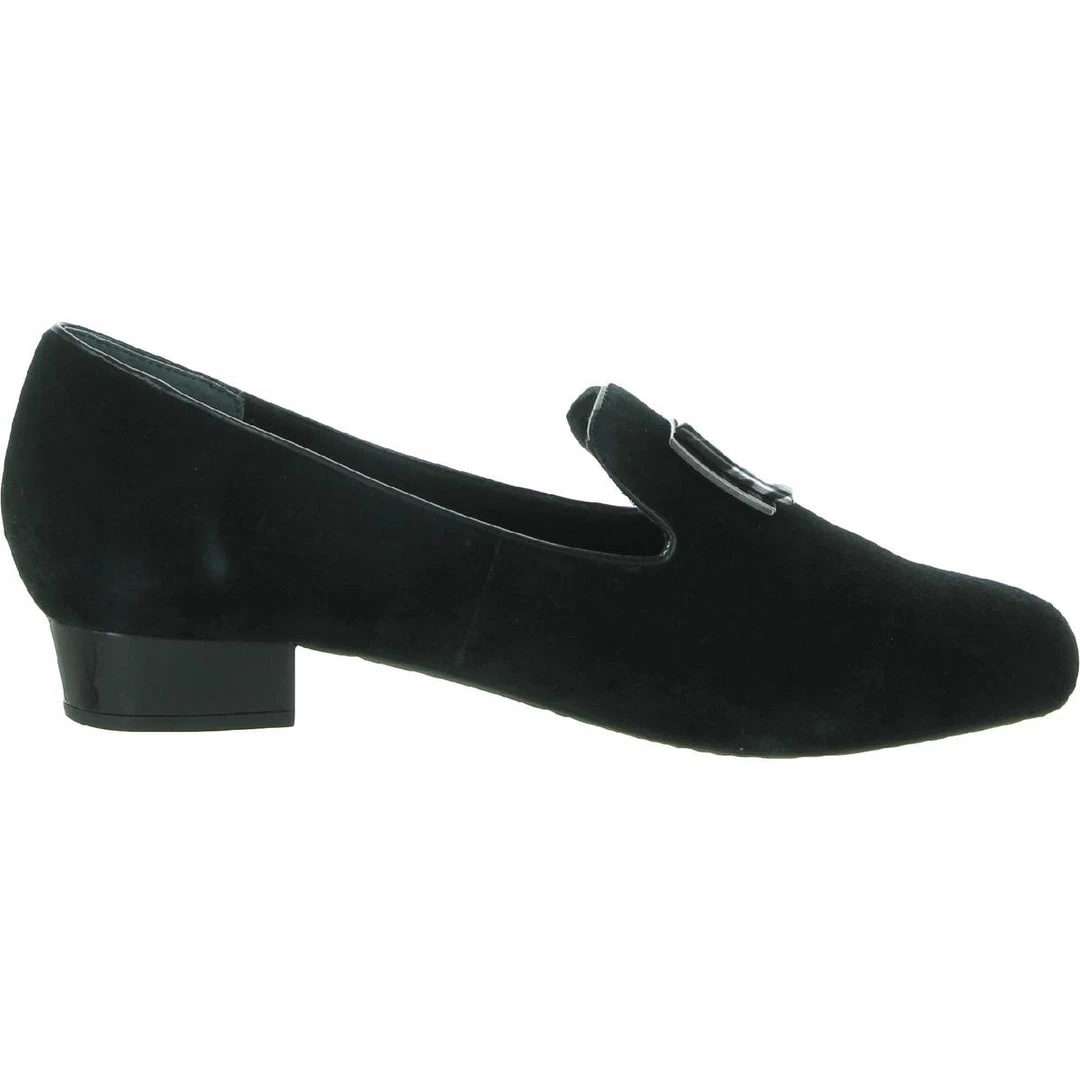 Ros Hommerson Womens Suede Embellished Smoking Loafers 5 Ros Hommerson Womens Suede Embellished Smoking Loafers - Image 3