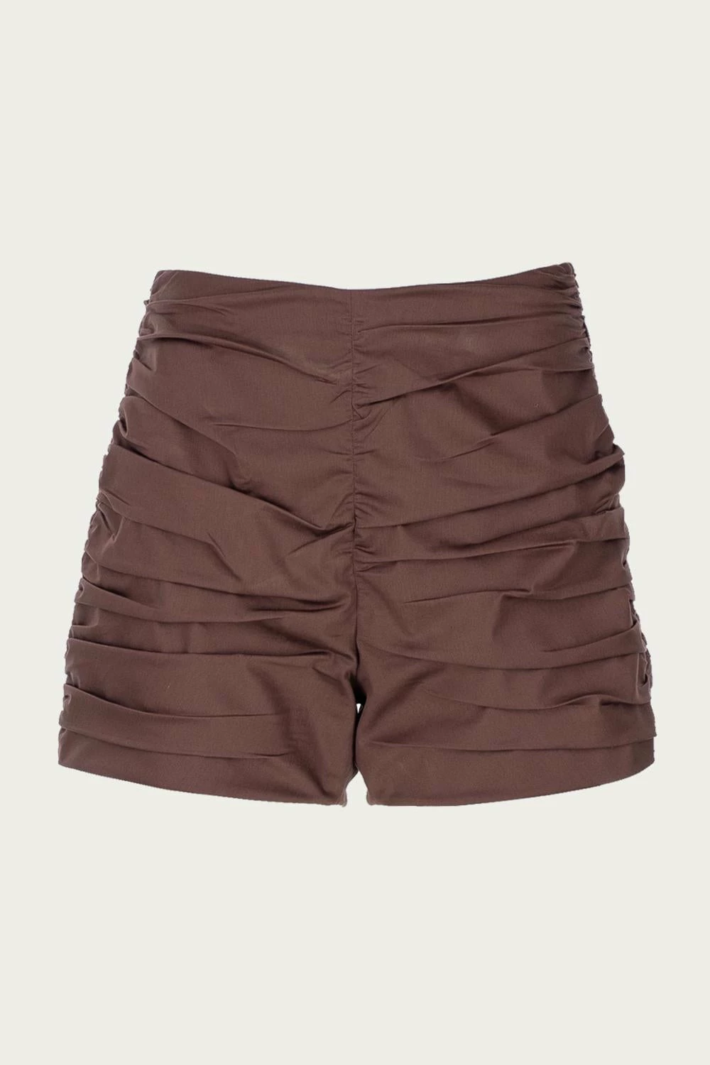 Zeynep Arcay Ruched Mini Shorts in Brown - women 4 Zeynep Arcay Ruched Mini Shorts in Brown - women - Image 2