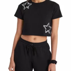 Sundown by Splendid Kiki Womens Cropped Star T-Shirt