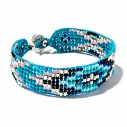 Kendra Scott Britt Beaded Bracelet in Rhodium/Turquoise Mix - women