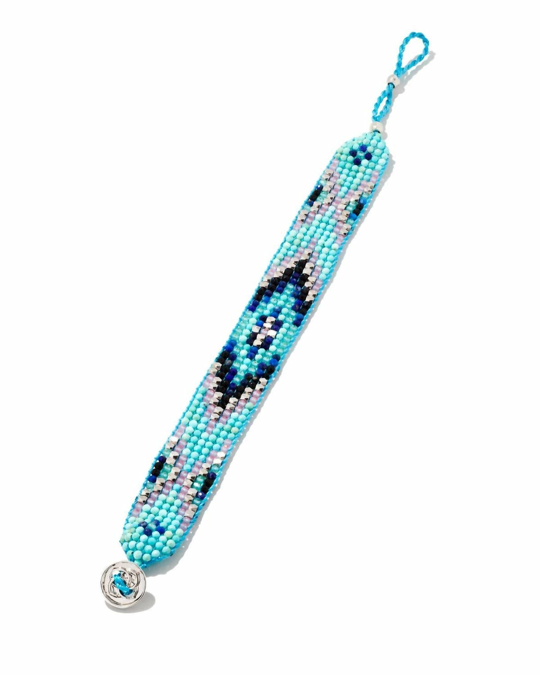 Kendra Scott Britt Beaded Bracelet in Rhodium/Turquoise Mix - women 4 Kendra Scott Britt Beaded Bracelet in Rhodium/Turquoise Mix - women - Image 2