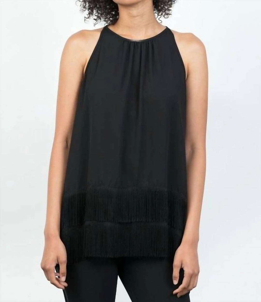Lola & Sophie Fringe Hem Halter Top in Black - women 3 Lola & Sophie Fringe Hem Halter Top in Black - women