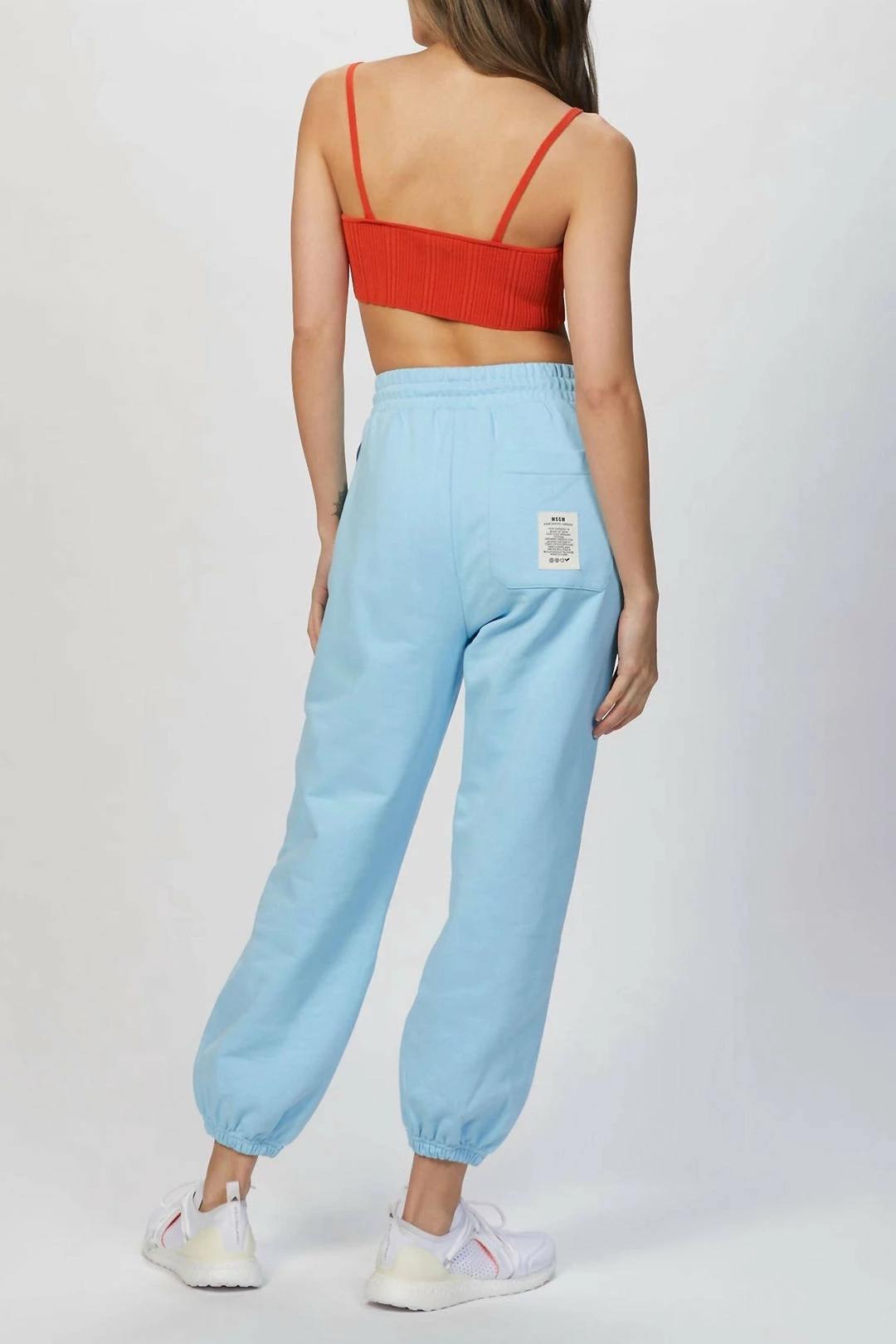 Msgm Slogan Print Track Pant in Light Blue - women 4 Msgm Slogan Print Track Pant in Light Blue - women - Image 2