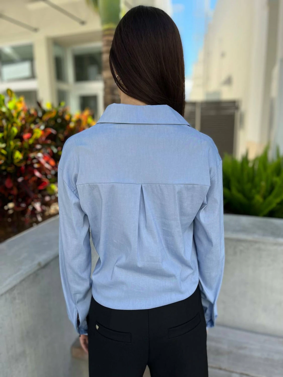 Lola & Sophie Tie-Front Blouse in Chambray - women 4 Lola & Sophie Tie-Front Blouse in Chambray - women - Image 2