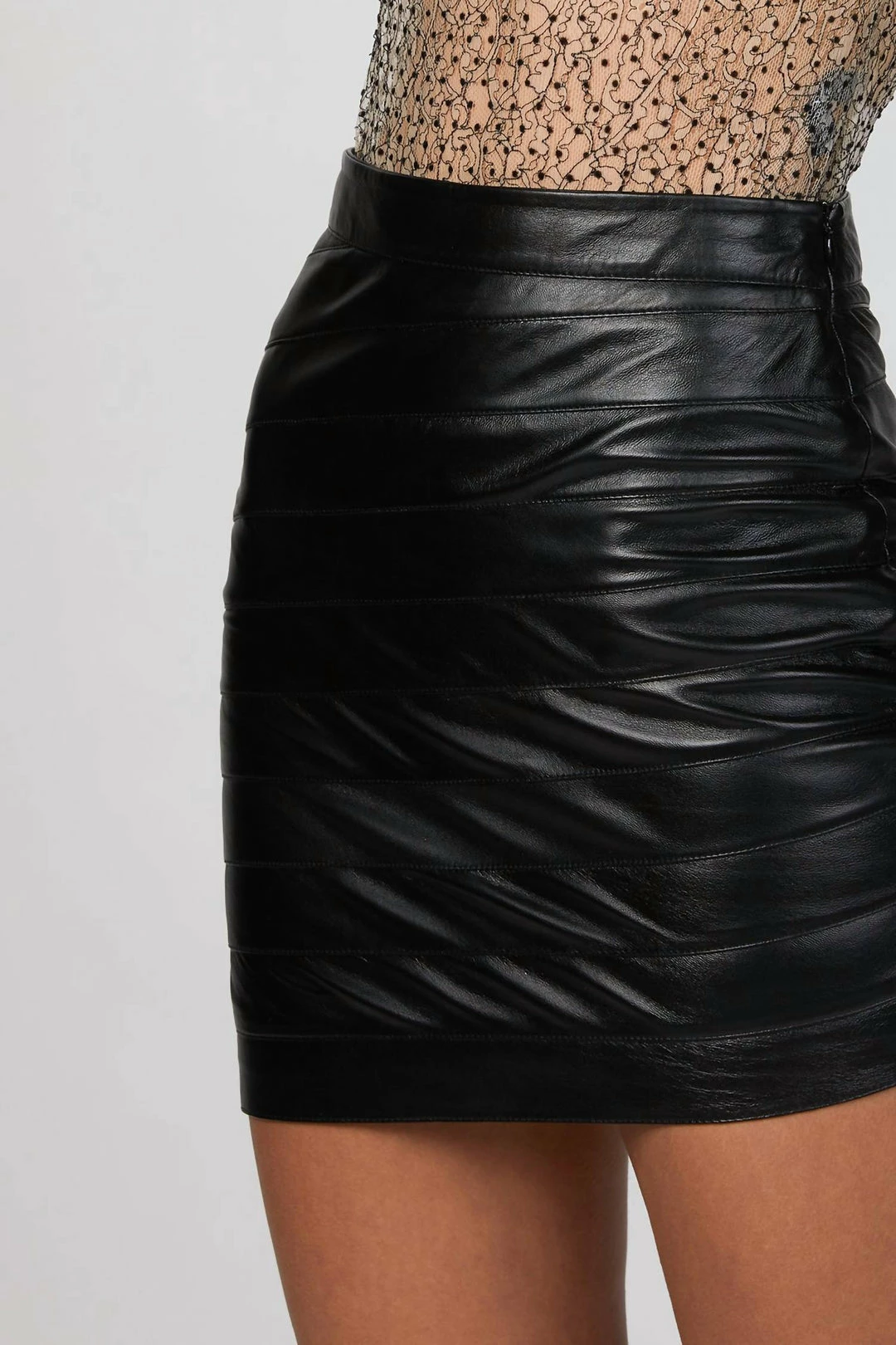 Zeynep Arcay Layered Mini Leather Skirt in Black - women 6 Zeynep Arcay Layered Mini Leather Skirt in Black - women - Image 4