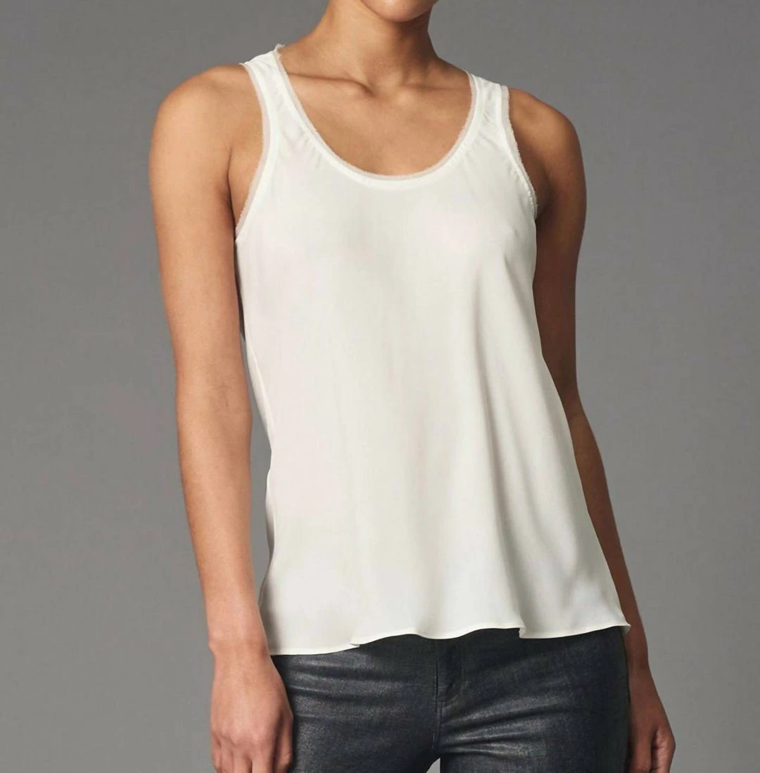 Lola & Sophie Double Georgette Bias Cut Tank in White - women 3 Lola & Sophie Double Georgette Bias Cut Tank in White - women
