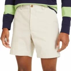 Club Room Mens Chino 7" Inseam Khaki Shorts