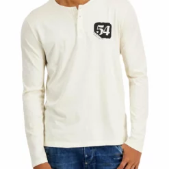Heroes Motors Fifty Four Race Mens 1/4 Placket Tee Henley Shirt