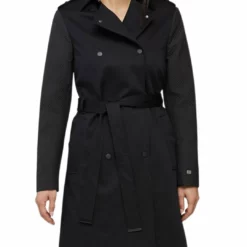 Soia&Kyo Kya Stretch Cotton Trench Coat in Black - women