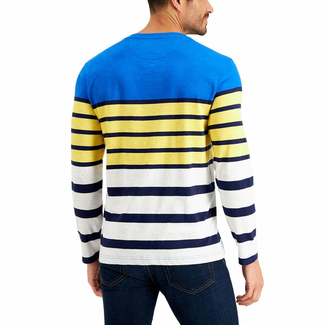 Club Room Mens Striped Cotton Henley Shirt 4 Club Room Mens Striped Cotton Henley Shirt - Image 2