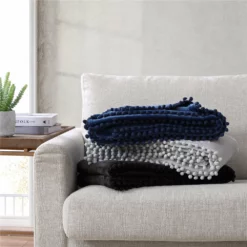The Nesting Company Walnut Flannel Pompom 50" x 70" Throw -Shop Premium Outlets Sales 25b17ba4630444399ed717899cb63d41 1080x