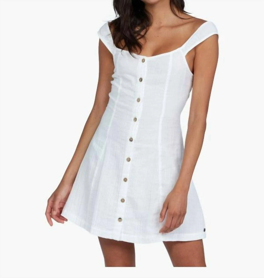Roxy Ladies Think Again Mini Dress in Snow White - women 3 Roxy Ladies Think Again Mini Dress in Snow White - women
