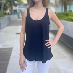 Lola & Sophie Satin Bias Cut Tank in Nightwatch - women