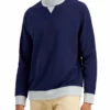 Club Room Spiralite Mens ColorBlock Pullover Sweatshirt