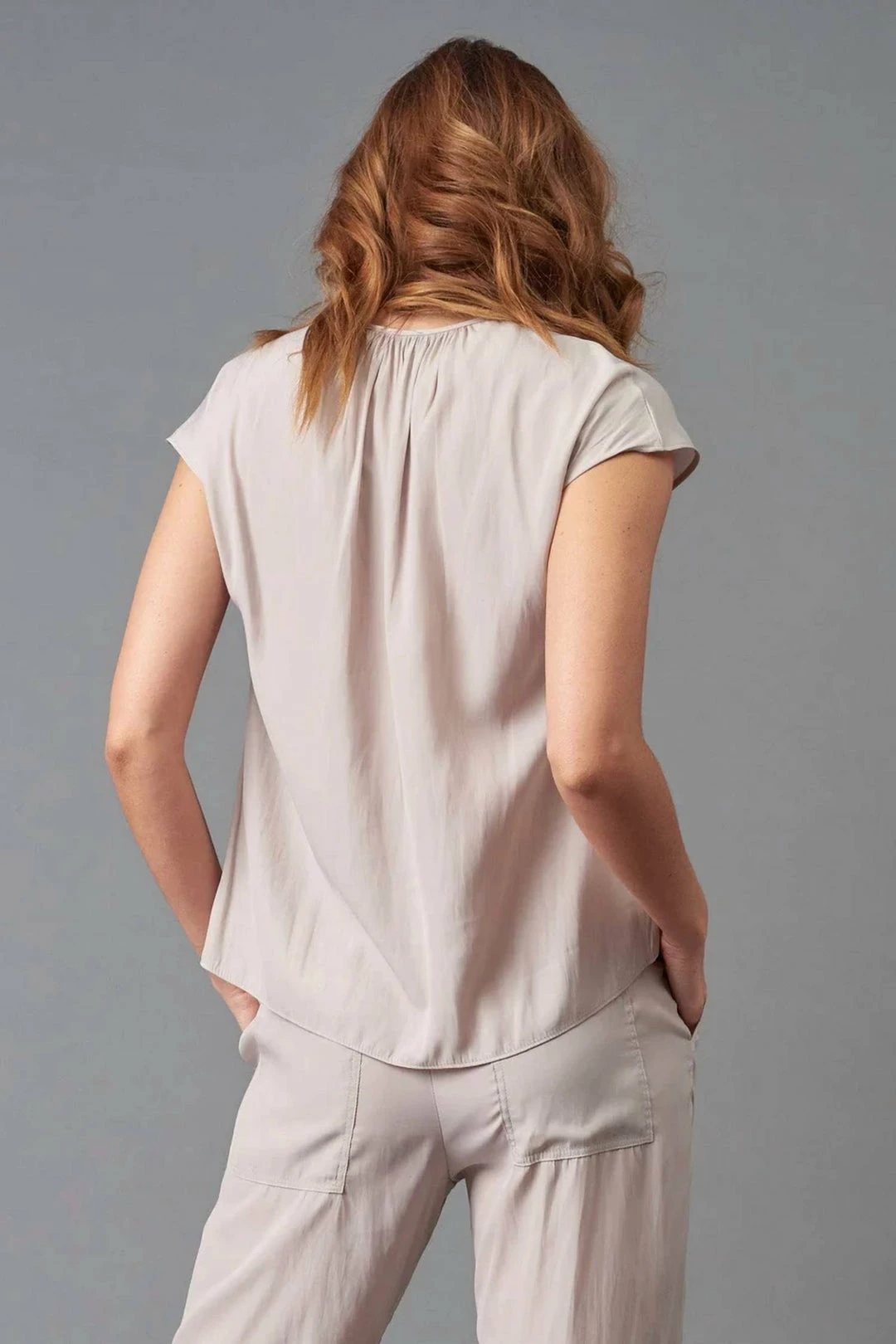 Lola & Sophie Drop Shoulder Tee in Sand - women 4 Lola & Sophie Drop Shoulder Tee in Sand - women - Image 2