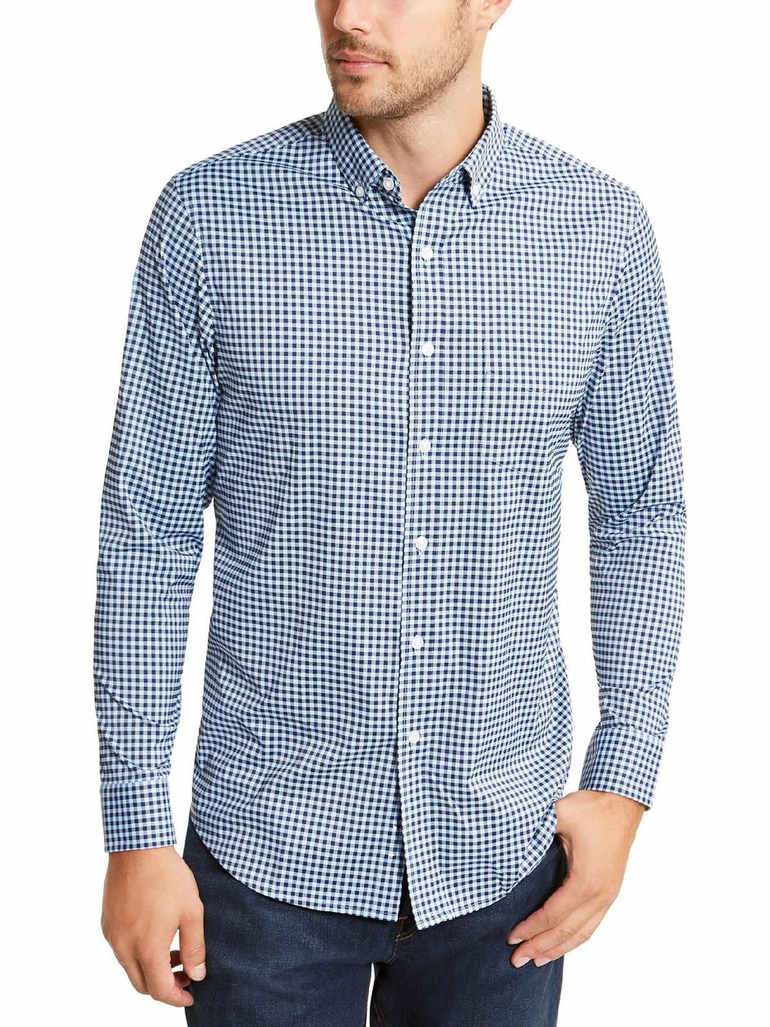 Club Room Mens Gingham Regular-Fit Button-Down Shirt 3 Club Room Mens Gingham Regular-Fit Button-Down Shirt