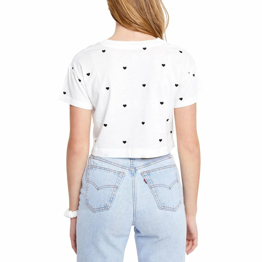 Sundown by Splendid Heart Womens Embroidered Cropped T-Shirt 4 Sundown by Splendid Heart Womens Embroidered Cropped T-Shirt - Image 2