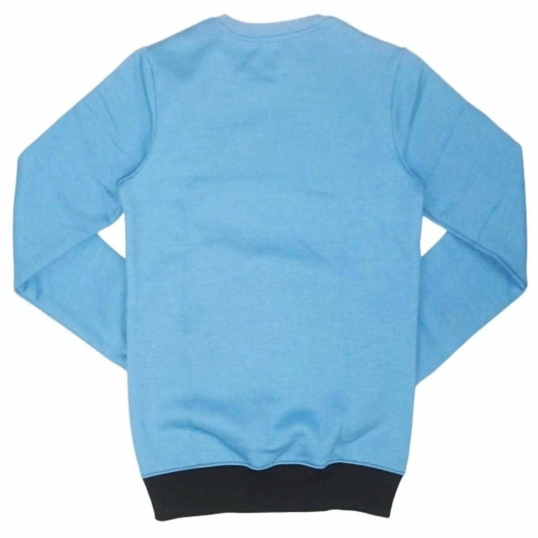 Retro Label Men'S 1S Unc Tarheel Crewneck Sweatshirt in Light Blue 4 Retro Label Men'S 1S Unc Tarheel Crewneck Sweatshirt in Light Blue - Image 2
