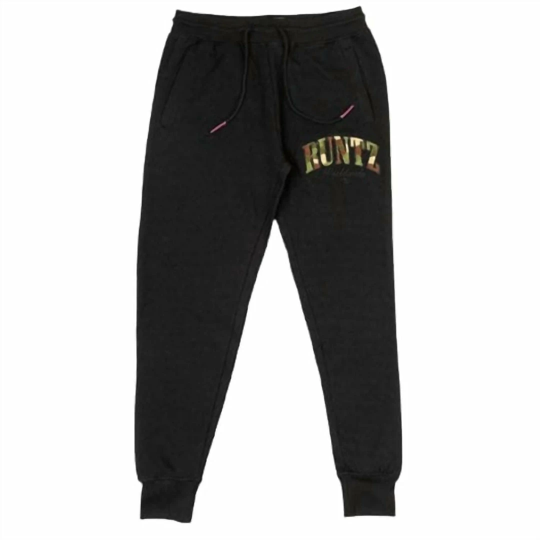 Runtz Men'S Chenille Camo Jogger in Black 3 Runtz Men'S Chenille Camo Jogger in Black