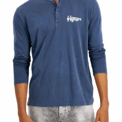 Heroes Motors Classic Seven Mens Graphic Tee Henley Shirt