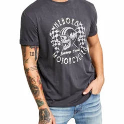 Heroes Motors Mens Cotton Skull T-Shirt