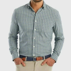 Johnnie-O Newland Top in Evergreen - men