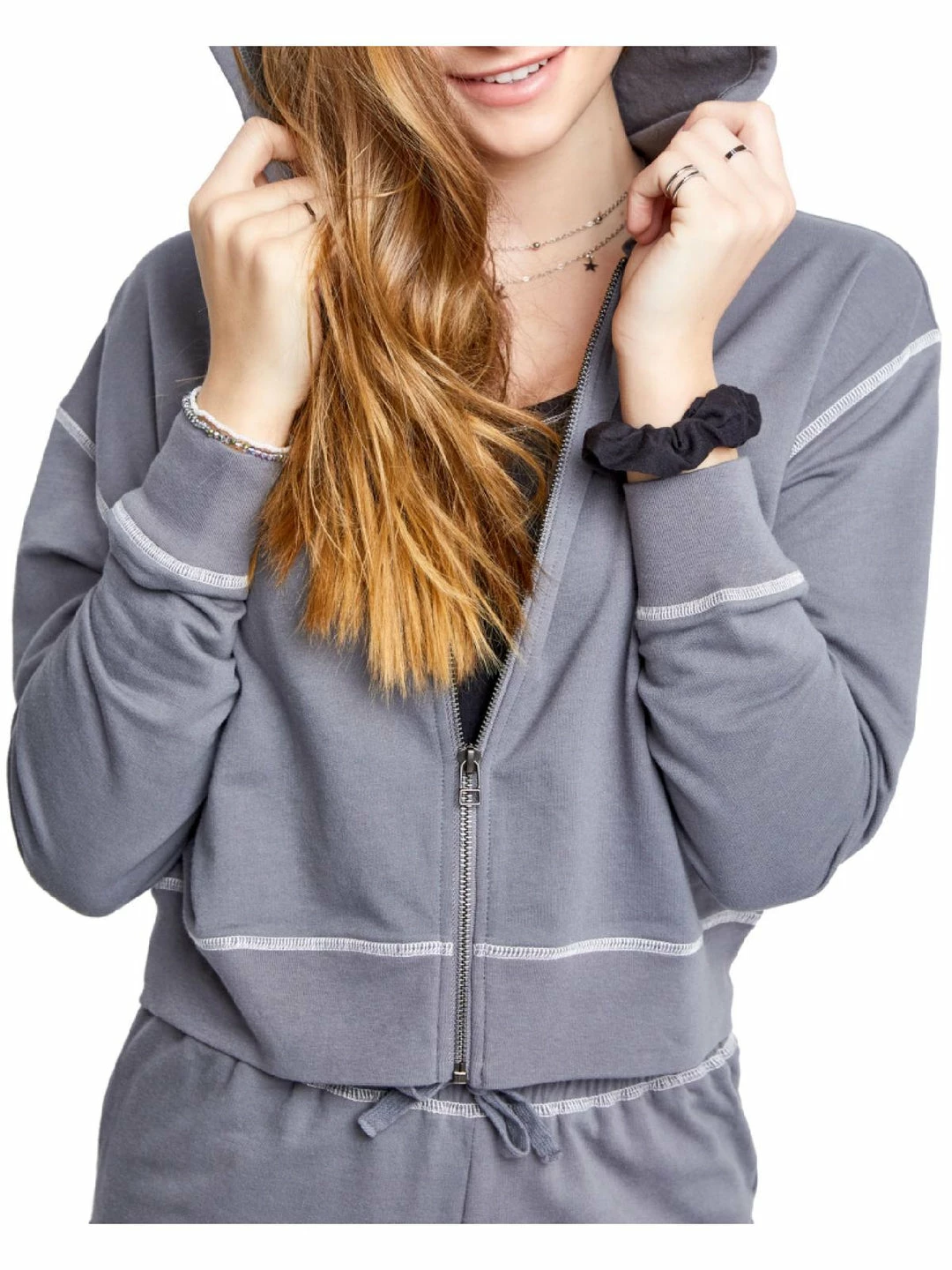 Sundown by Splendid Joey Womens Knit Comfy Zip Hoodie 3 Sundown by Splendid Joey Womens Knit Comfy Zip Hoodie