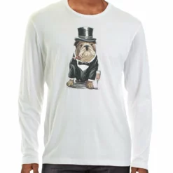 Club Room Bulldog Tuxedo Mens Graphic Crewneck T-Shirt