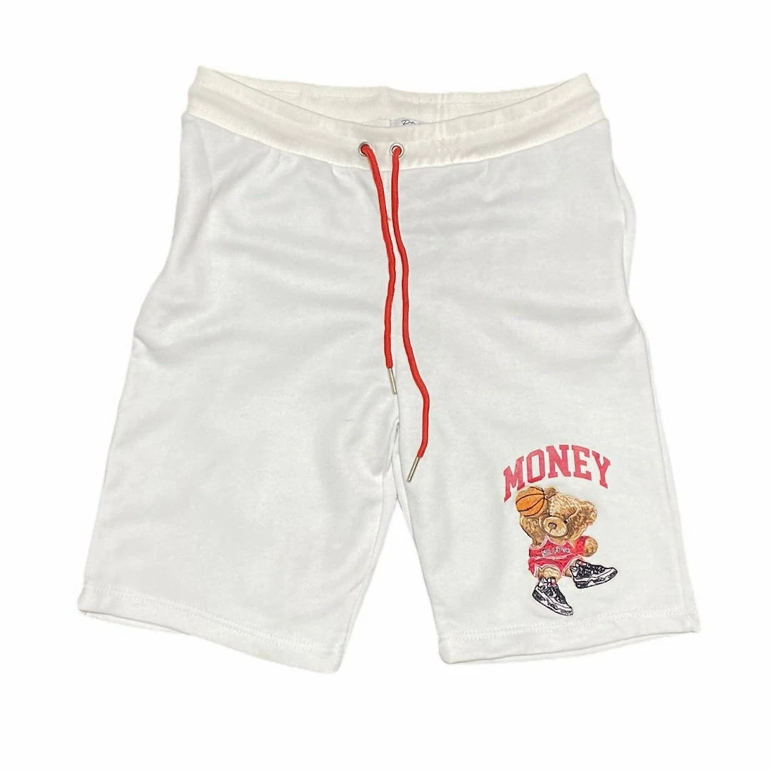 Retro Label Men'S 4S Cement Money Shorts in White/Red 3 Retro Label Men'S 4S Cement Money Shorts in White/Red