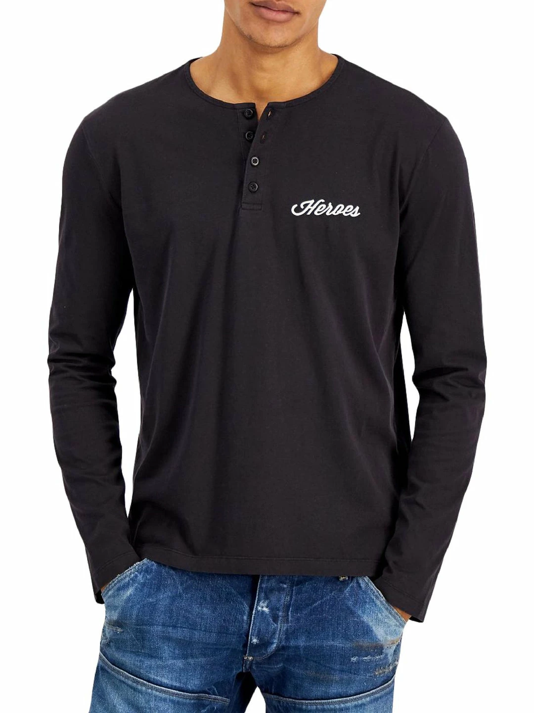 Heroes Motors Mens Cotton Tee Henley Shirt 3 Heroes Motors Mens Cotton Tee Henley Shirt