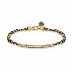 Kendra Scott Addison Vintage Gold Friendship Bracelet in Black Cord - women