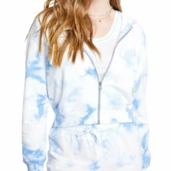 Sundown by Splendid Womens Tie-Dye Comfy Zip Hoodie