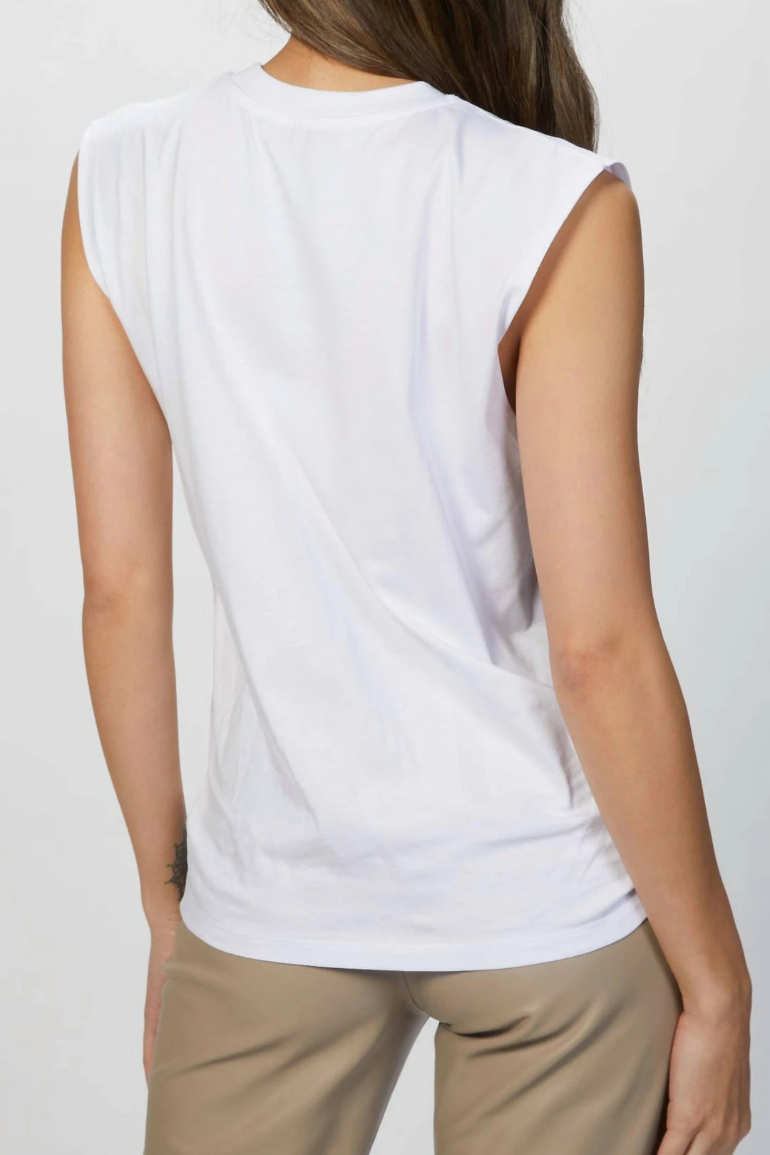 Msgm Micro-Logo Crew Neck Tank Top in White - women 7 Msgm Micro-Logo Crew Neck Tank Top in White - women - Image 5