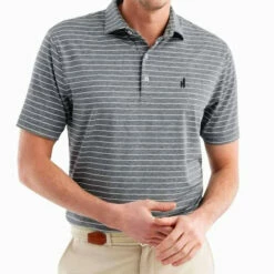 Johnnie-O Men'S Newton Striped Polo in Black