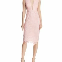 Sau Lee Kendall Womens Lace Embroidered Cocktail and Party Dress