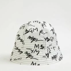 Msgm Logo-Print Bucket Hat in White - women