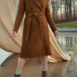 Soia&Kyo Anna Belted Wool Coat in Hazel - women