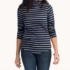 Hatley Navy And Camel Stripes Turtleneck in Navy & Camel - women