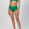 Msgm Intarsia-Logo Briefs in Green - women