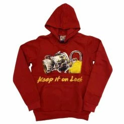 Retro Label Men'S 5S Keep It On Lock Hoodie in Red