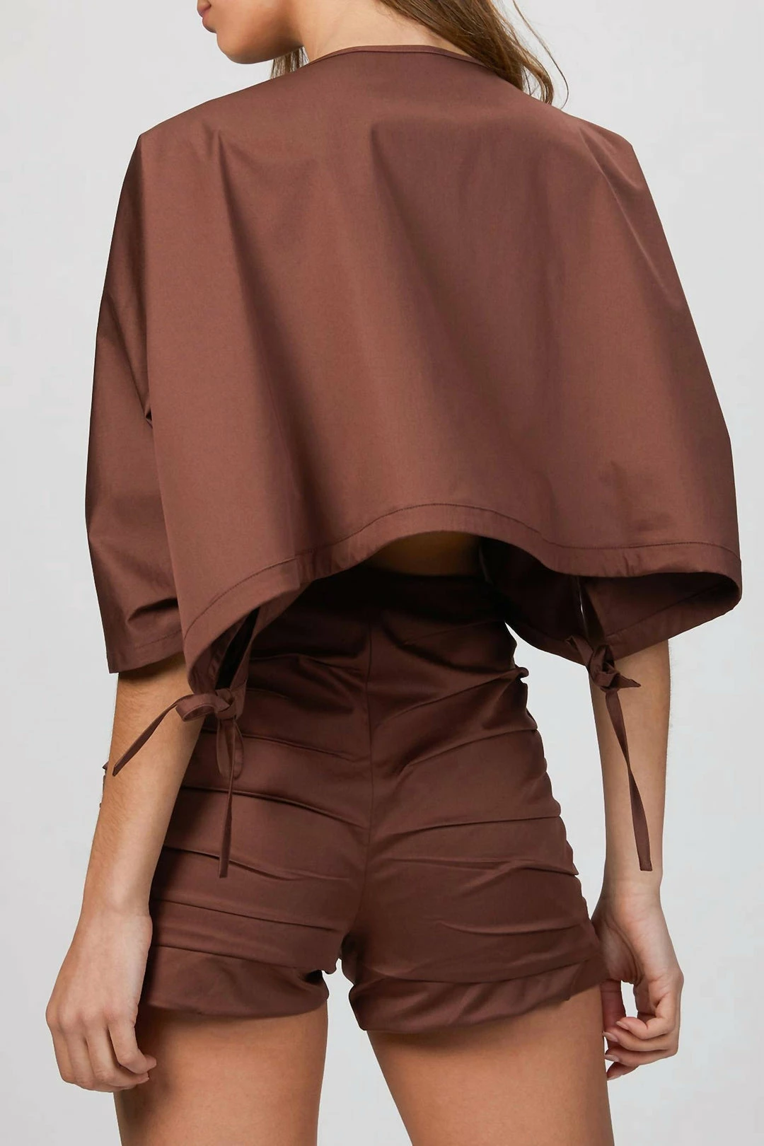 Zeynep Arcay Oversized Crop Top in Brown - women 7 Zeynep Arcay Oversized Crop Top in Brown - women - Image 5