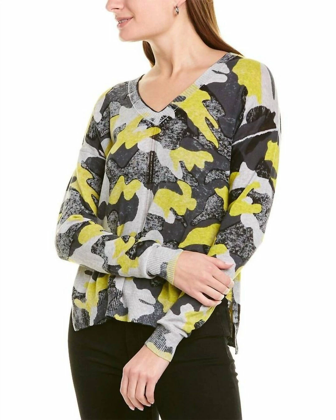 27 Miles Malibu Meredith Sweater in Citron Camo - women 3 27 Miles Malibu Meredith Sweater in Citron Camo - women
