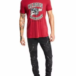 Heroes Motors Mens Skull Helmut Cotton T-Shirt