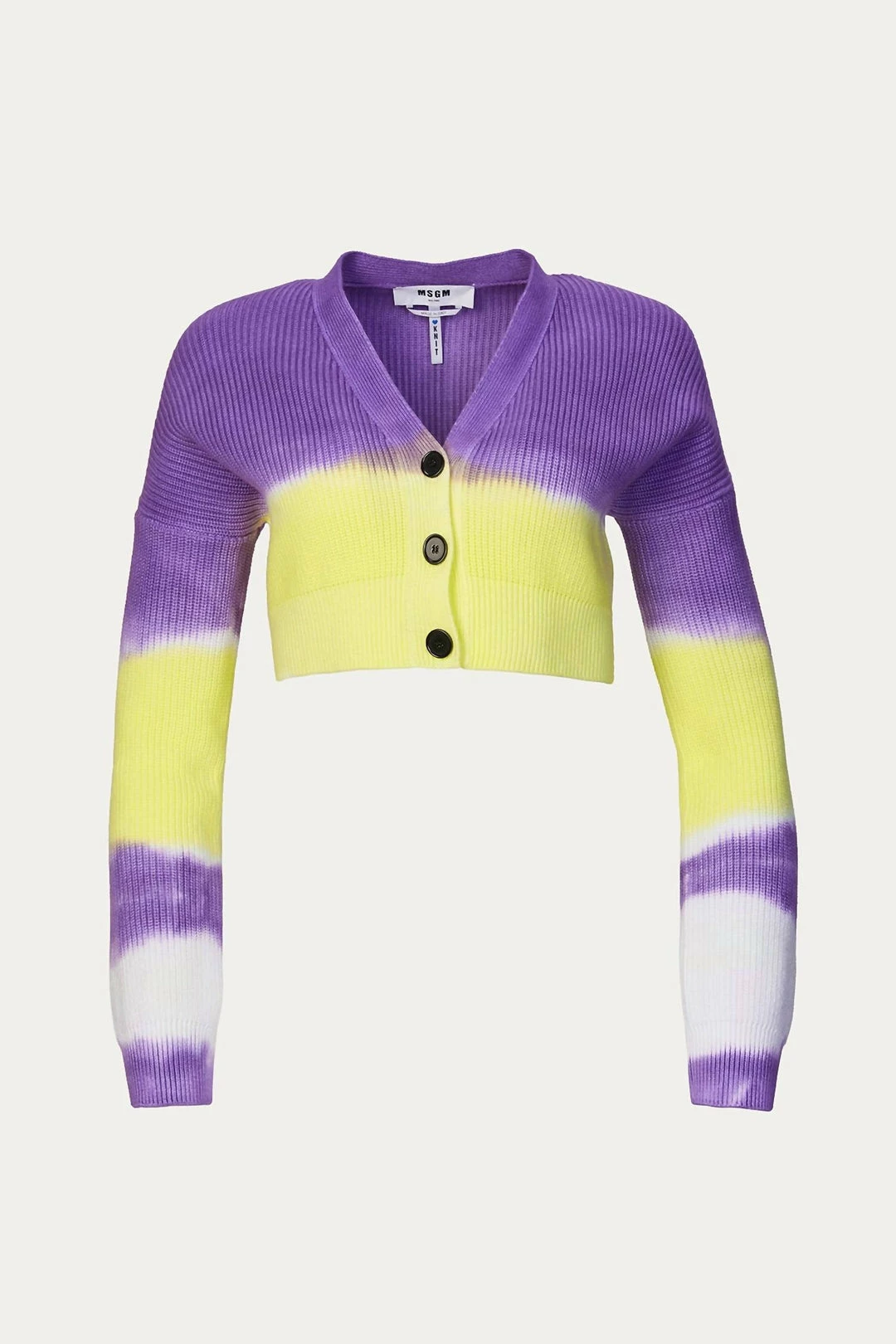 Msgm Tie-Dye Cropped Cardigan in Lilac - women 4 Msgm Tie-Dye Cropped Cardigan in Lilac - women - Image 2