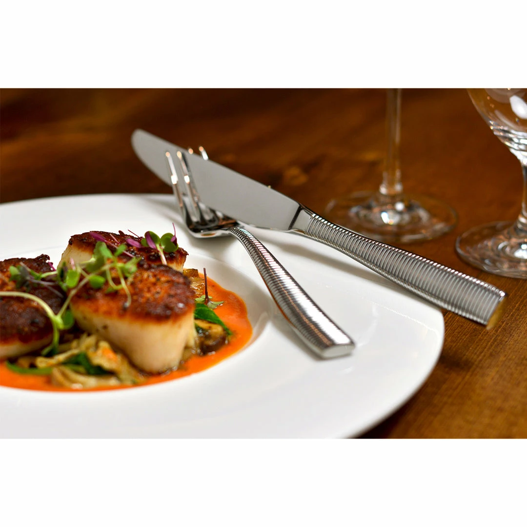 Fortessa Ringo 18/10 Stainless Steel Flatware 5 Piece Place Setting 7 Fortessa Ringo 18/10 Stainless Steel Flatware 5 Piece Place Setting - Image 5