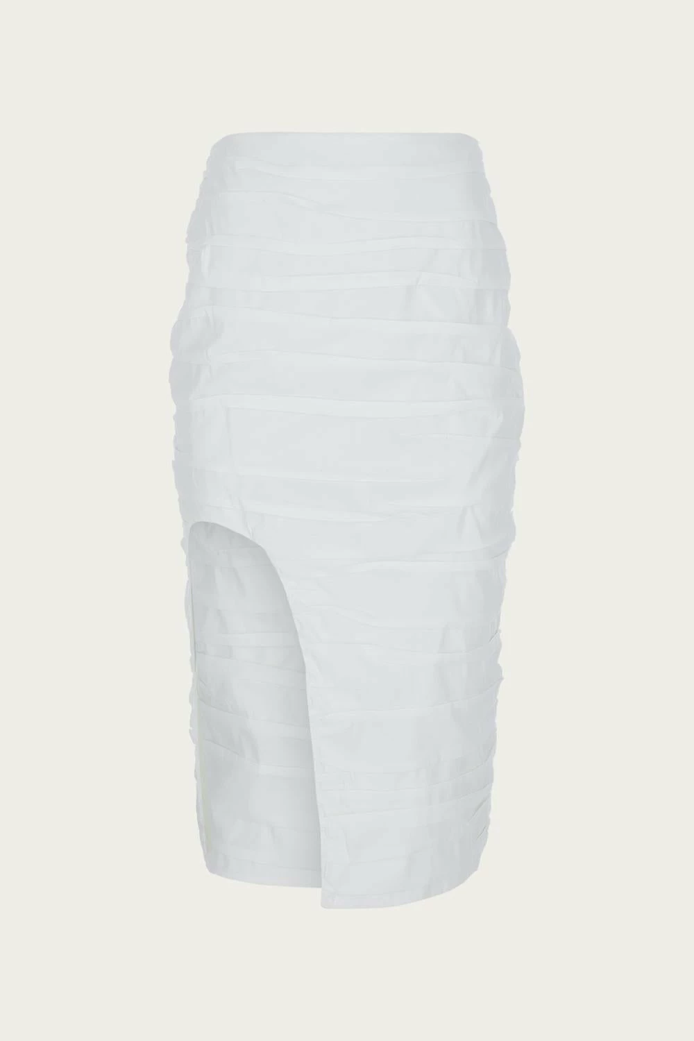 Zeynep Arcay Ruched Midi Skirt in White - women 4 Zeynep Arcay Ruched Midi Skirt in White - women - Image 2