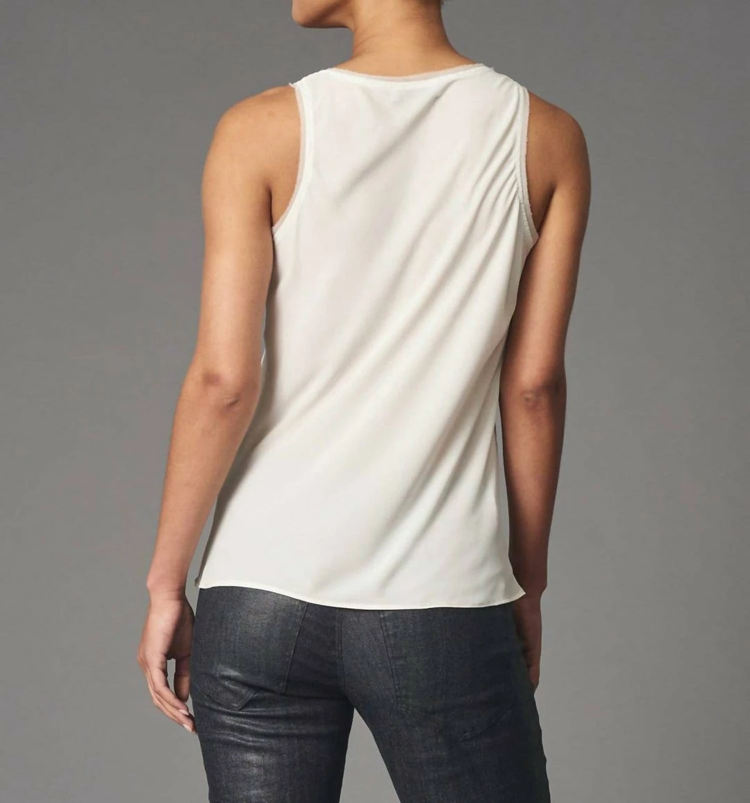 Lola & Sophie Double Georgette Bias Cut Tank in White - women 4 Lola & Sophie Double Georgette Bias Cut Tank in White - women - Image 2